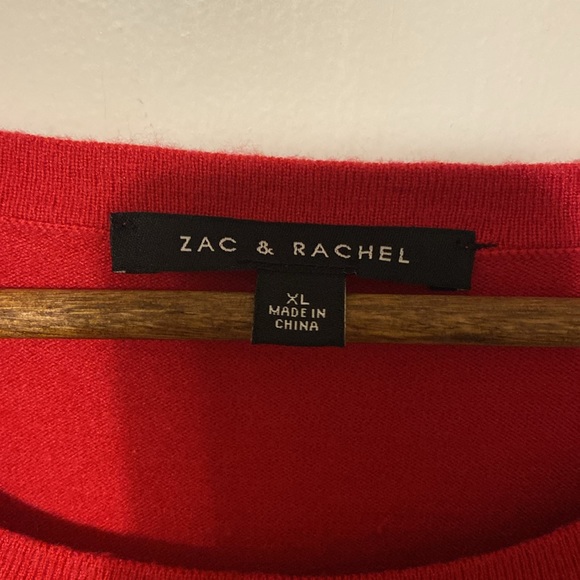 NWT Zac & Rachel Round Neck Lightweight Sweater in Red - Picture 6 of 10
